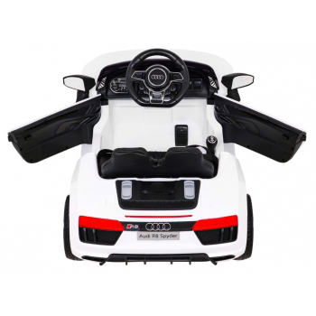 Audi R8 na akumulator dla dzieci Biały + Pilot + EVA + Wolny Start + MP3 LED